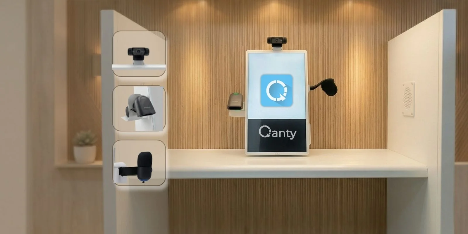 Agent assurant un support via visioconférence Qanty